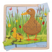 Bigjigs - Tray Puzzle Small 16 piece Duck & Duckling