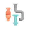 Boon - Tubes Building Bath Toys Grey