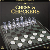 Cardinal Classics - Chess & Checkers with Glass Board