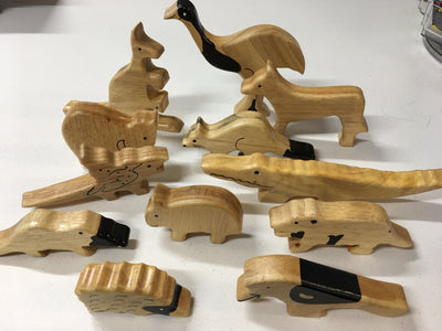 Sri Toys - Wooden Animals Natural Australian