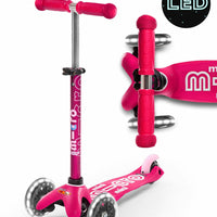 Micro Scooters - Mini Micro Deluxe Led 3 Wheel Scooter Pink