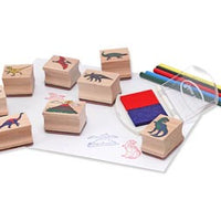 Melissa And Doug - Wooden Stamp Set Dinosaurs