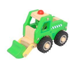 Toyslink - Wooden Digger Green with Driver