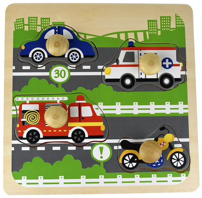 Kaper Kidz - Large Peg Puzzle Traffic